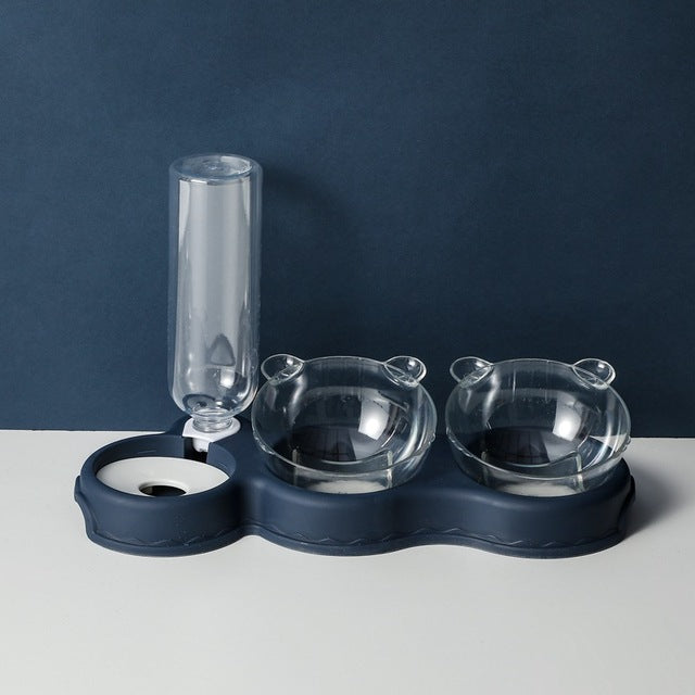 3 in 1 Cat Food Bowl Automatic Feeder Water Dispenser Pet Dog Cat Food Container Drinking Raised Stand Dish bowl