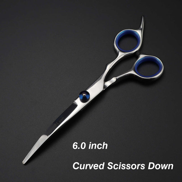7.0inch blue pet grooming scissors set straight cut teeth cut fish bone scissors