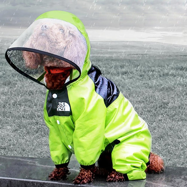 Pet Dog Waterproof Raincoat Jumpsuit Reflective Rain Coat Hooded Waterproof Jackets Small Dog Outdoor Clothes Pet Supplies