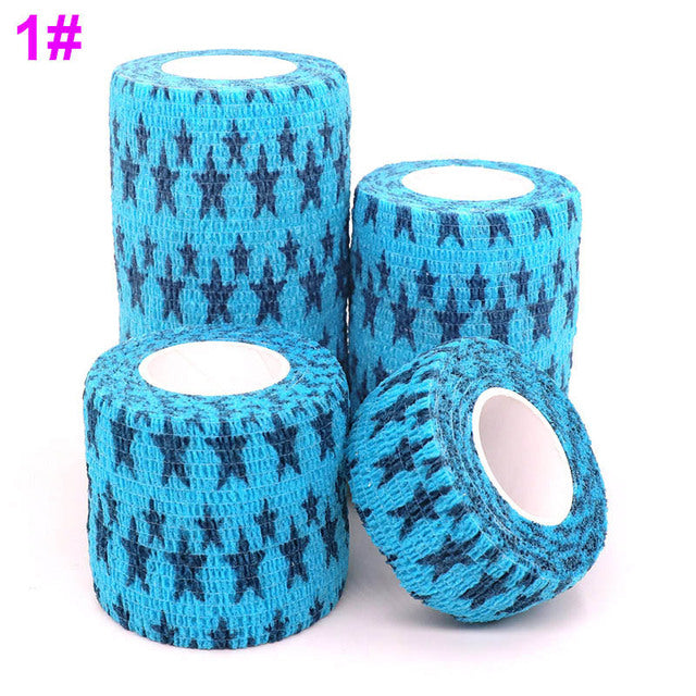 1 pcs Printed Sports Knee Protector 4.5m Medical Therapy Elastic Bandage Colorful Self Adhesive Wrap Tape for Finger Joint Pet