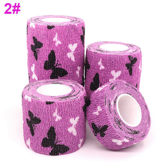 1 pcs Printed Sports Knee Protector 4.5m Medical Therapy Elastic Bandage Colorful Self Adhesive Wrap Tape for Finger Joint Pet