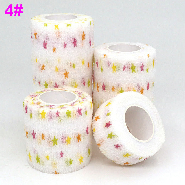 1 pcs Printed Sports Knee Protector 4.5m Medical Therapy Elastic Bandage Colorful Self Adhesive Wrap Tape for Finger Joint Pet