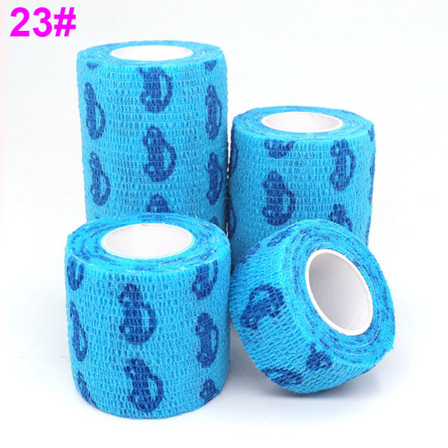 1 pcs Printed Sports Knee Protector 4.5m Medical Therapy Elastic Bandage Colorful Self Adhesive Wrap Tape for Finger Joint Pet