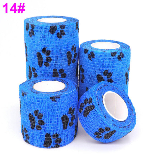 1 pcs Printed Sports Knee Protector 4.5m Medical Therapy Elastic Bandage Colorful Self Adhesive Wrap Tape for Finger Joint Pet