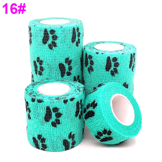 1 pcs Printed Sports Knee Protector 4.5m Medical Therapy Elastic Bandage Colorful Self Adhesive Wrap Tape for Finger Joint Pet