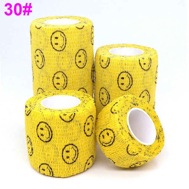 1 pcs Printed Sports Knee Protector 4.5m Medical Therapy Elastic Bandage Colorful Self Adhesive Wrap Tape for Finger Joint Pet