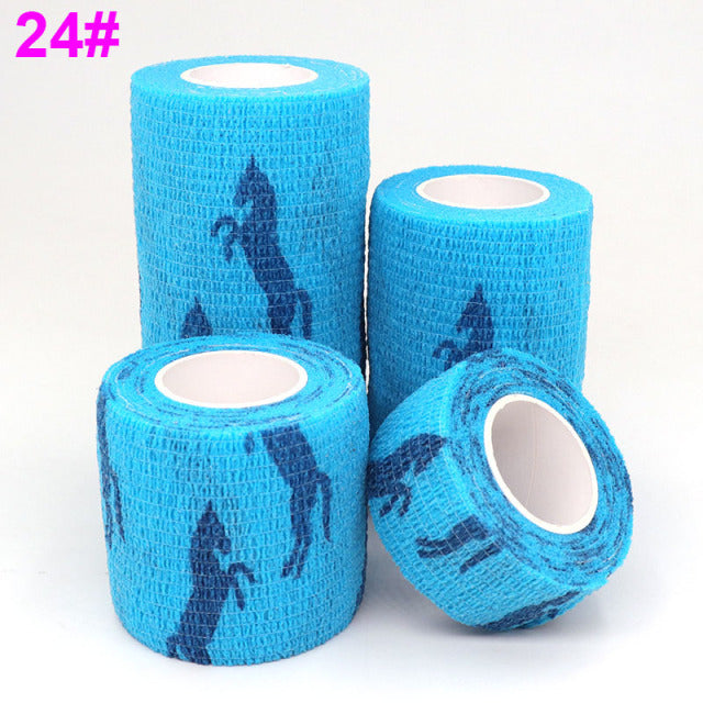 1 pcs Printed Sports Knee Protector 4.5m Medical Therapy Elastic Bandage Colorful Self Adhesive Wrap Tape for Finger Joint Pet