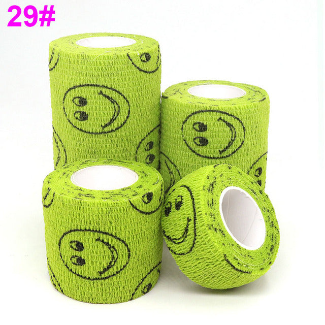 1 pcs Printed Sports Knee Protector 4.5m Medical Therapy Elastic Bandage Colorful Self Adhesive Wrap Tape for Finger Joint Pet