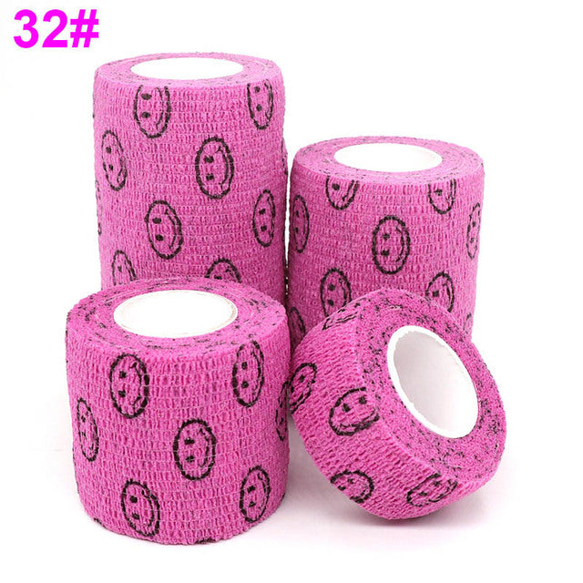 1 pcs Printed Sports Knee Protector 4.5m Medical Therapy Elastic Bandage Colorful Self Adhesive Wrap Tape for Finger Joint Pet