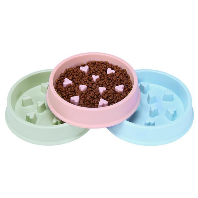 2019 New Pet Dog Bowl Slow Feeder Plastic Anti Choking Puppy Cat Eating Dish Bowl Anti-Gulping Food Plate