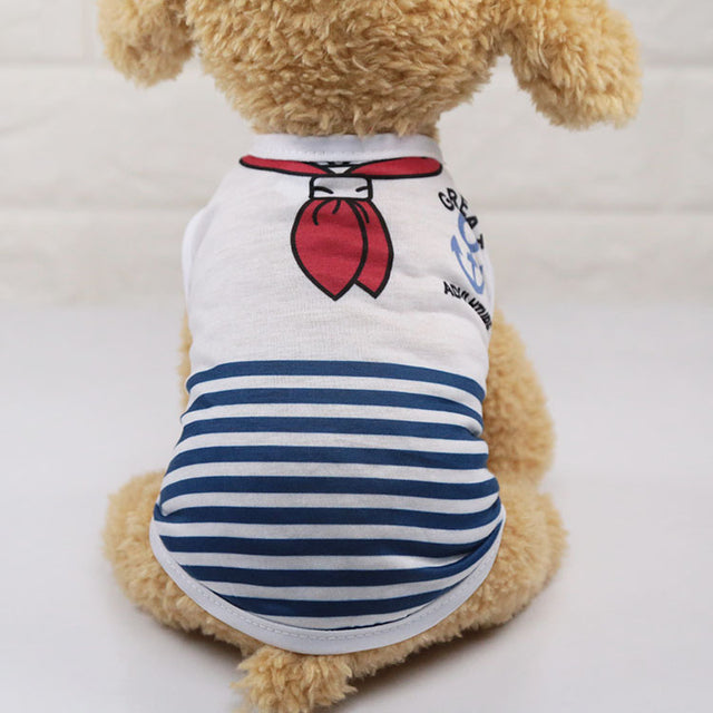 Classic Stripe Dog Shirt Cheap Dog Clothes For Small Dogs Summer Chihuahua Tshirt Cute Puppy Vest Yorkshire Terrier Pet Clothes