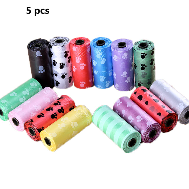 Pet Waste Bag Dispenser, Degradable Pet Dog Waste Poop Bag Pet Waste Clean Poop Bags 6pcs(1 bones 5 garbage bags)