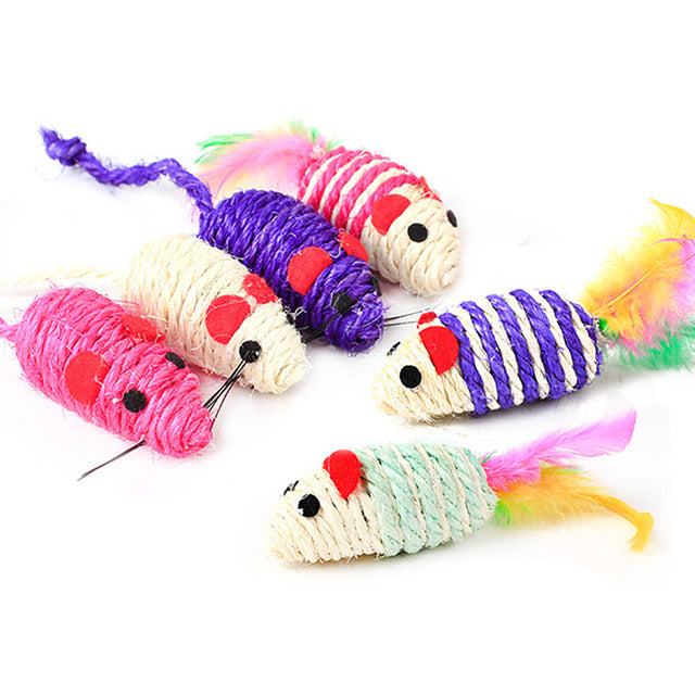 1pc Cat Toy Stick Feather Wand With Bell Mouse Cage Toys Plastic Artificial Colorful Cat Teaser Toy Pet Supplies Random Color