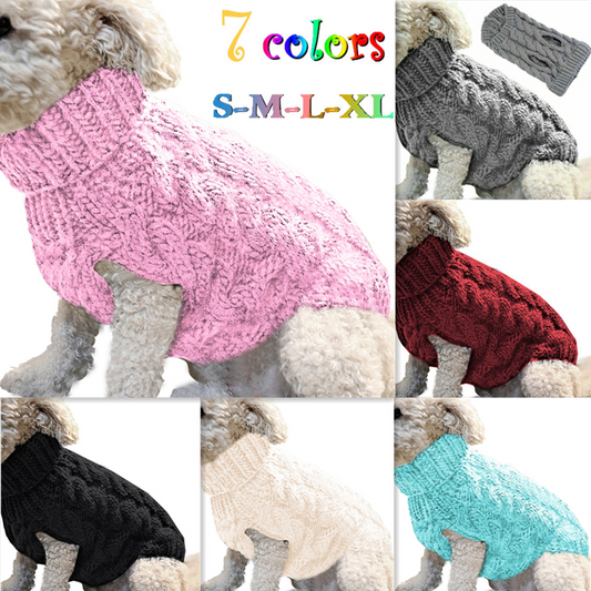 Warm Dog Cat Sweater Clothing Winter Turtleneck Knitted Pet Cat Puppy Clothes Costume For Small Dogs Cats Chihuahua Outfit Vest