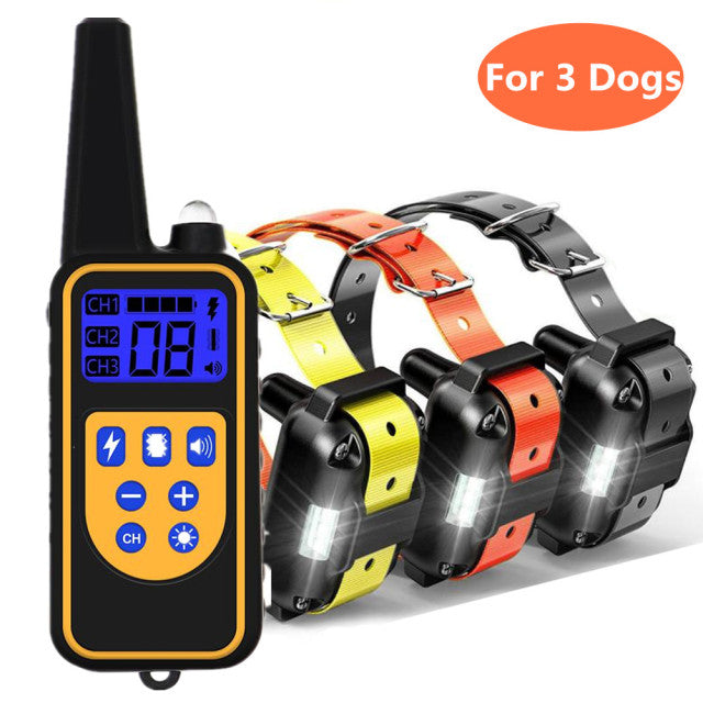 800m Electric Dog Training Collar Waterproof Rechargeable Pet Remote Control With LCD Display For All Size Shock Vibration Sound