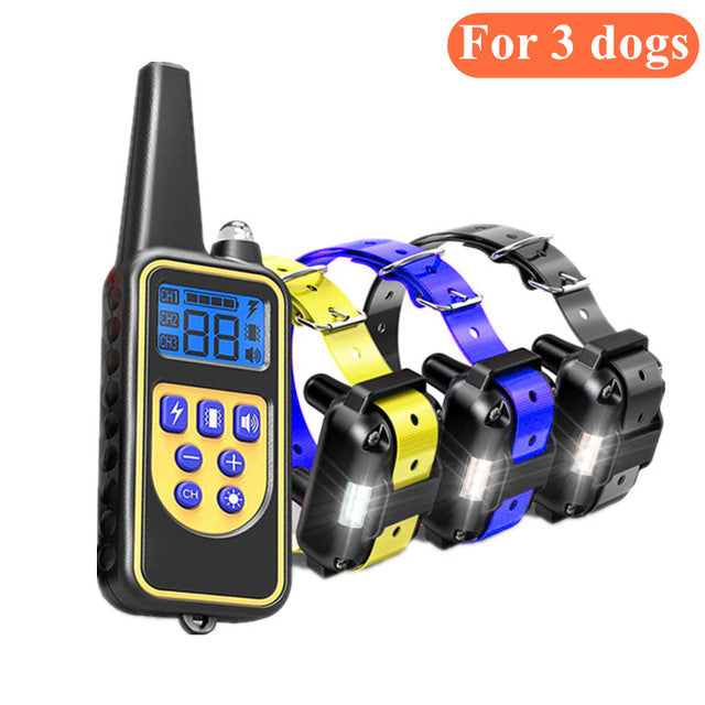 800m Electric Dog Training Collar Waterproof Rechargeable Pet Remote Control With LCD Display For All Size Shock Vibration Sound