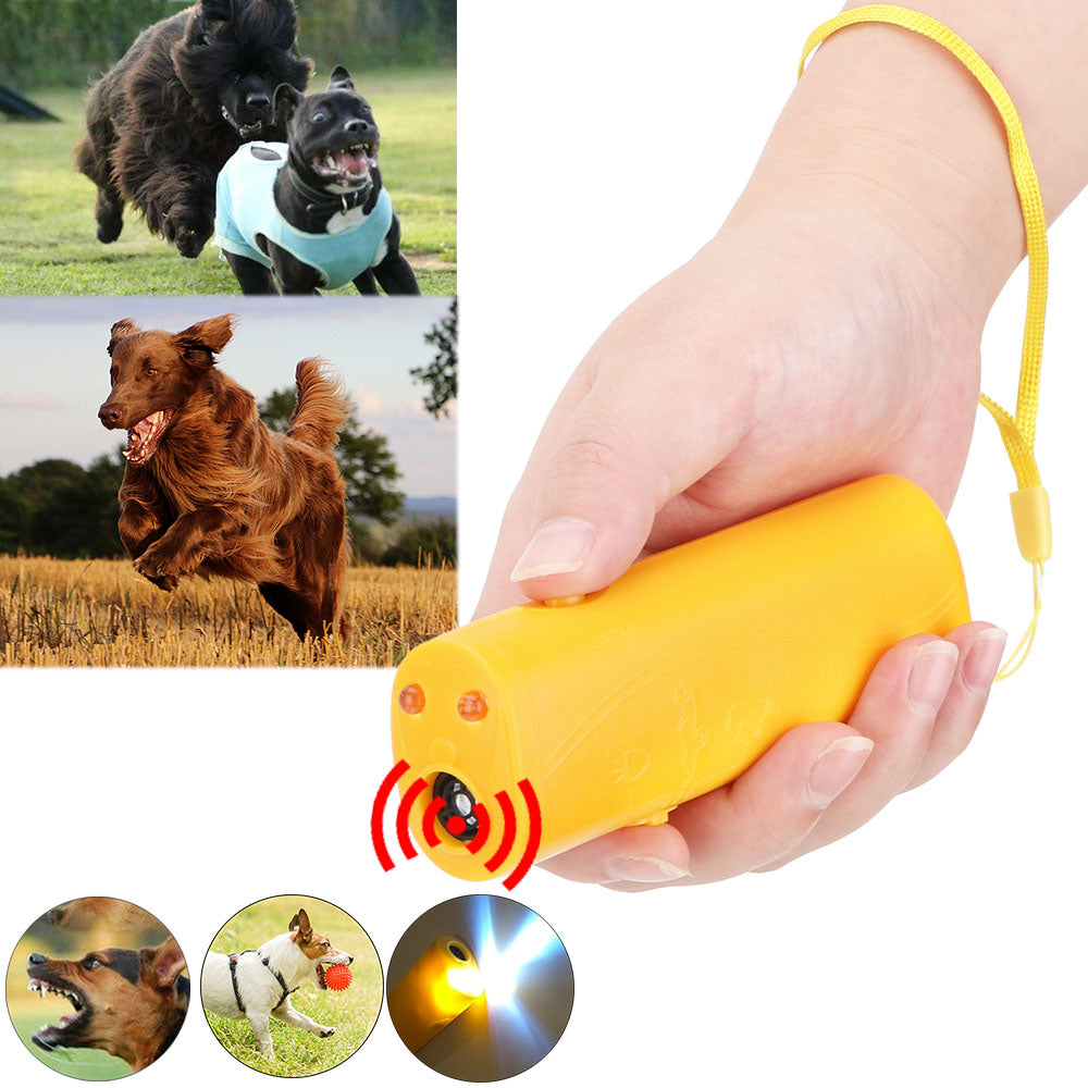 Pet Dog Repeller 3 in 1 Pet Dog Training Ultrasonic Equipment Anti Barking Stop Barking Living Room With LED Flashlight