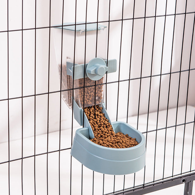 Automatic Pet Bowls Cage Hanging Feeder Pet Water Bottle Food Container Dispenser Bowl For Puppy Cats Rabbit Pet Feeding Product