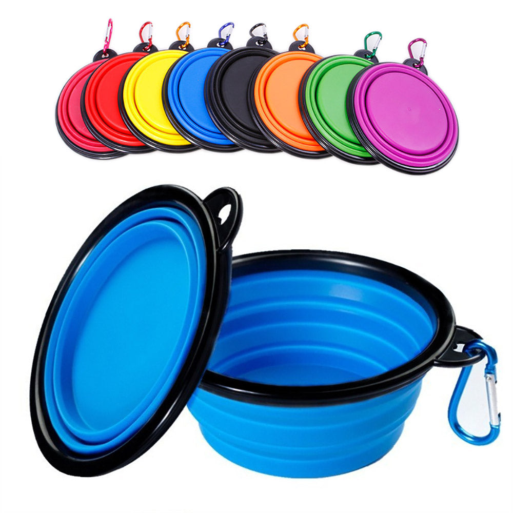 350/1000ML Large Collapsible Dog Pet Folding Silicone Bowl Outdoor Travel Portable Puppy Food Container Feeder Dish Bowl