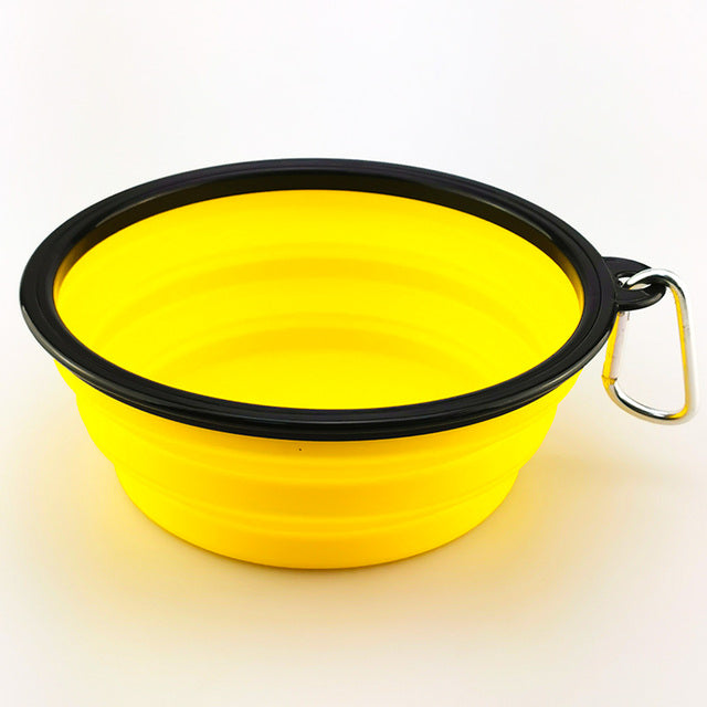 350/1000ML Large Collapsible Dog Pet Folding Silicone Bowl Outdoor Travel Portable Puppy Food Container Feeder Dish Bowl