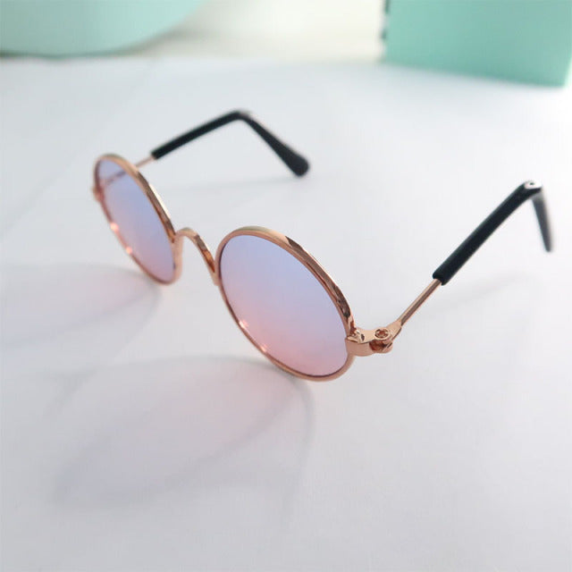 Pet Products Lovely Vintage Round Cat Sunglasses Reflection Eye wear glasses For Small Dog Cat Pet Photos Props Accessories