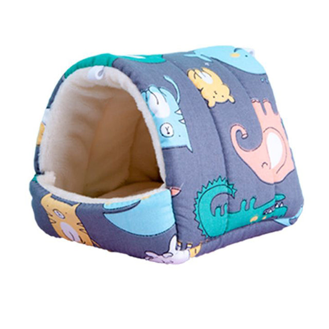 Cute Cartoon Winter Rabbit Squirrel Mini Cage Guinea Pig Nest Small Animal Mice Rat Pet Sleeping Bed Hamster House Warm Soft Mat