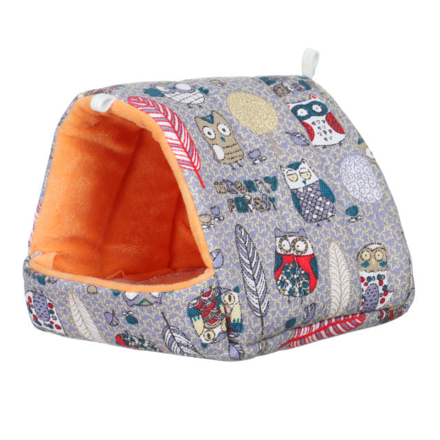 Cute Cartoon Winter Rabbit Squirrel Mini Cage Guinea Pig Nest Small Animal Mice Rat Pet Sleeping Bed Hamster House Warm Soft Mat