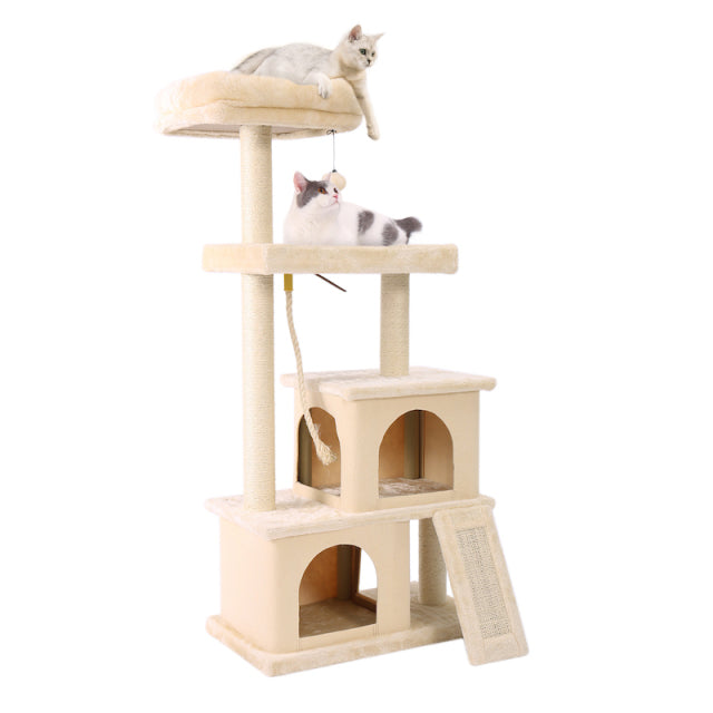 Cat Scratcher Tower Home Furniture Cat Tree Pets Hammock Sisal Cat Scratching Post Climbing Frame Toy Spacious Perch