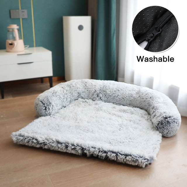 Washable Pet Sofa Dog Bed Calming Bed For Large Dogs Sofa Blanket Winter Warm Cat Bed Mat Couches Car Floor Furniture Protector