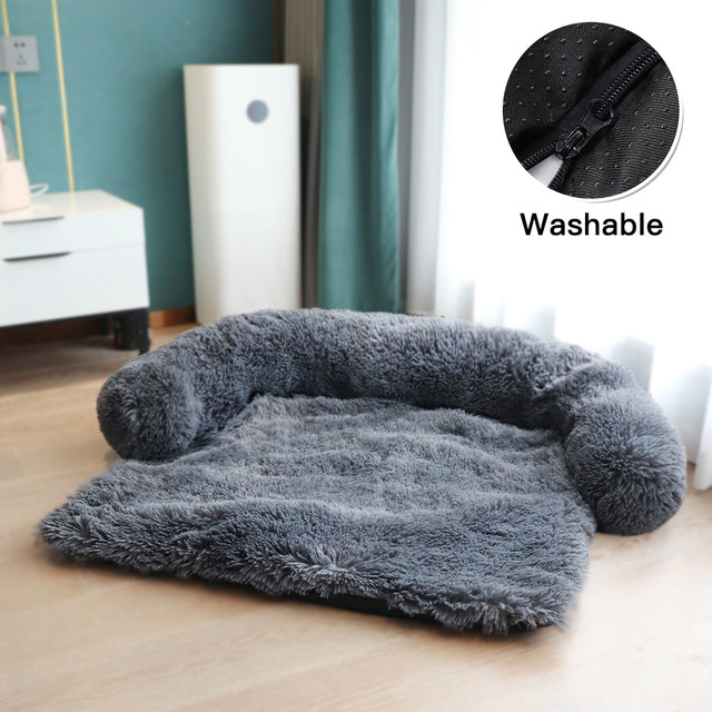 Washable Pet Sofa Dog Bed Calming Bed For Large Dogs Sofa Blanket Winter Warm Cat Bed Mat Couches Car Floor Furniture Protector