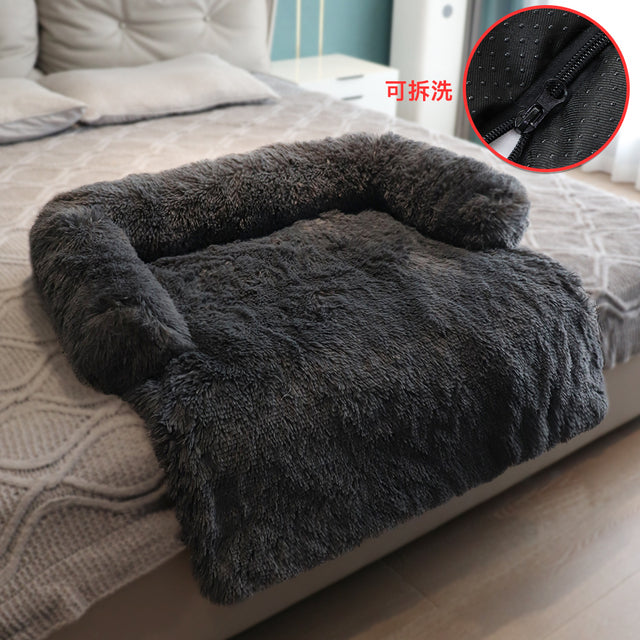 Washable Pet Sofa Dog Bed Calming Bed For Large Dogs Sofa Blanket Winter Warm Cat Bed Mat Couches Car Floor Furniture Protector