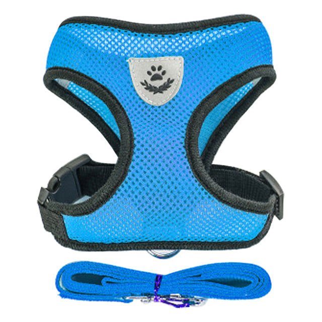 Dogs Puppy Harness Collar Cat Dog Adjustable Vest Walking Lead Leash Soft Breathable Polyester Mesh Harness For Small Medium Pet