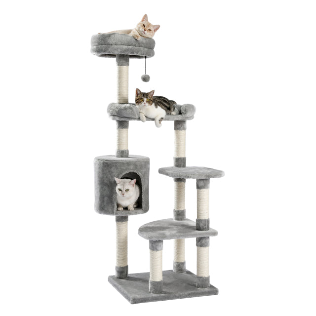 Cat Scratcher Tower Home Furniture Cat Tree Pets Hammock Sisal Cat Scratching Post Climbing Frame Toy Spacious Perch