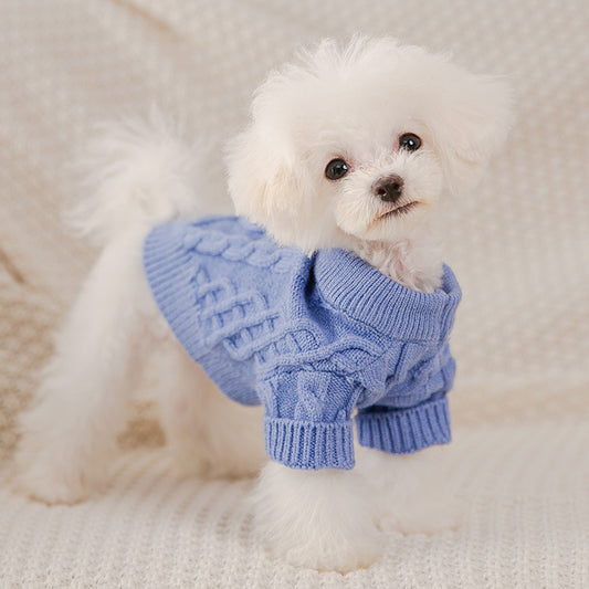 Sweater Pet Dog Clothes Knitted Pullover Clothing Dogs Super Small Costume Cute Cotton Chihuahua Autumn Winter Blue Boy Chien