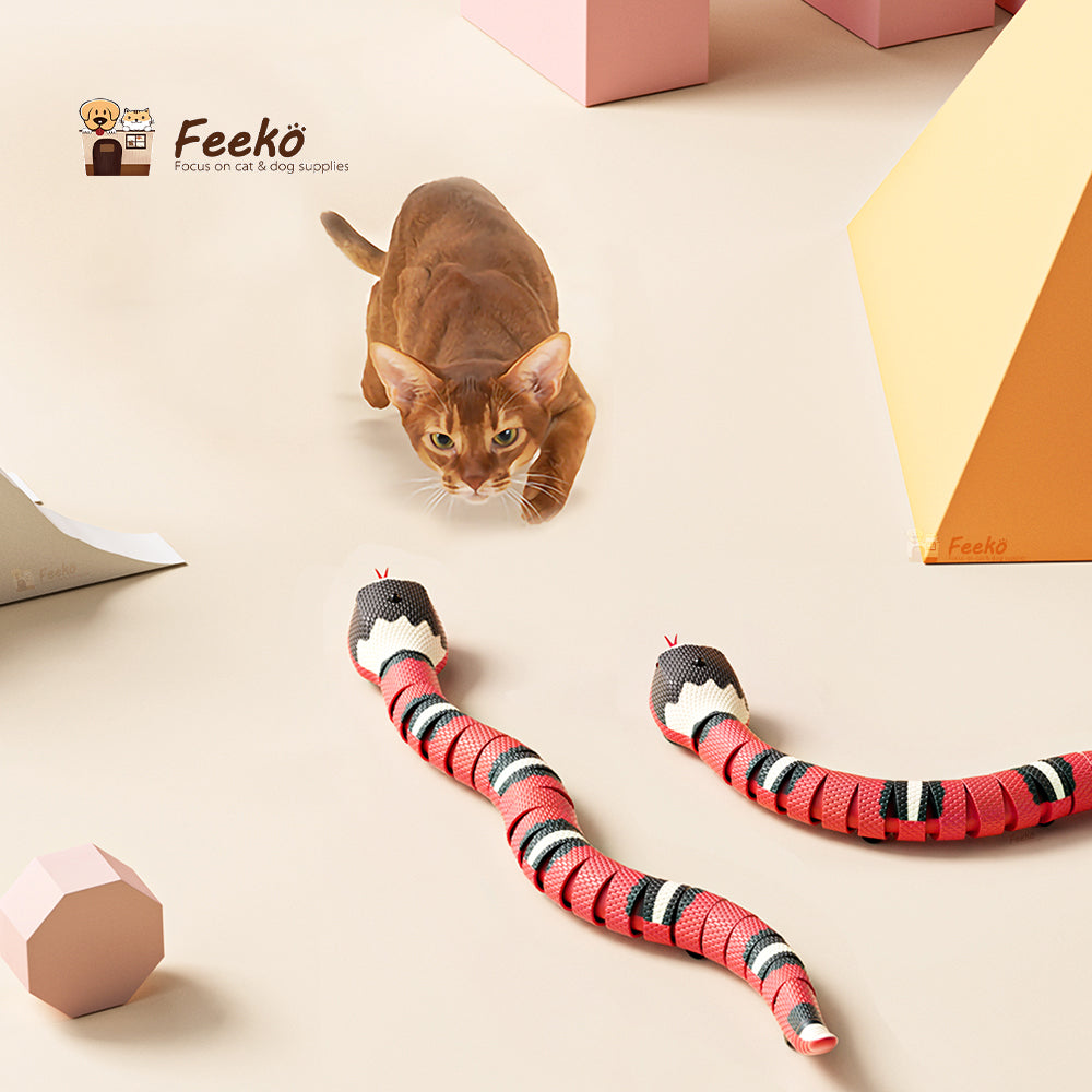 Smart Sensing Snake Cat Toys Electric Interactive Toys For Cats USB Charging Cat Accessories For Pet Dogs Game Play Toy