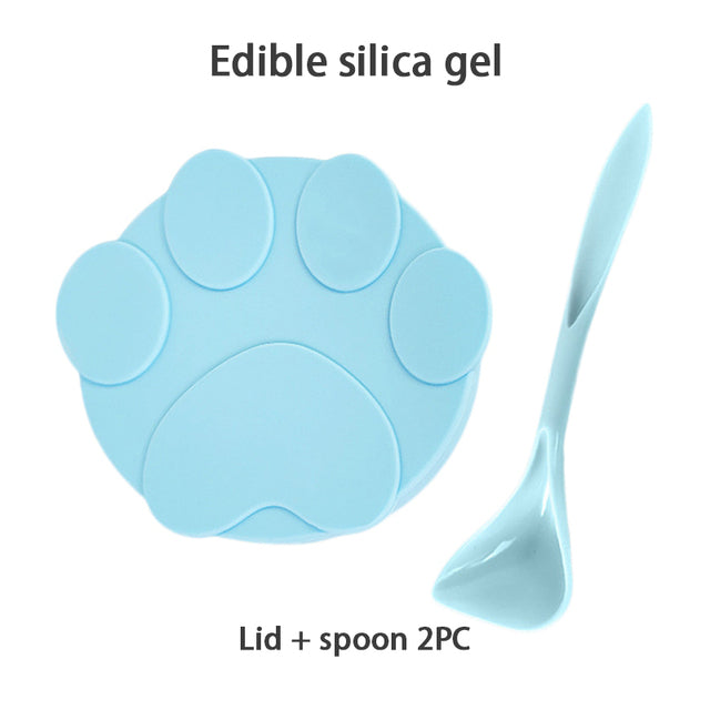 Portable Silicone Dog Cat Canned Lid 2-in-1Food Sealer Spoon Pet Food Cover Storage Fresh-keeping Lids Bowl Dog Accessories