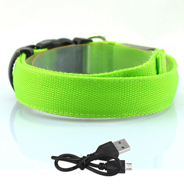 Adjustable LED Dog Collar Glowing Anti-lost Night Safety Pet Luminous Collar Flashing Necklace for Small Medium Large Dogs Cat