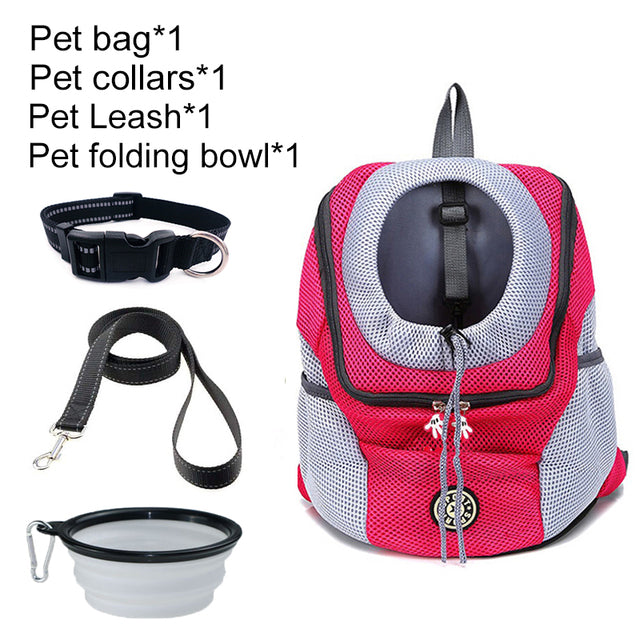 Pet Dog Carrier Bag Carrier For Dogs Backpack Out Double Shoulder Portable Travel Backpack Outdoor Dog Carrier Bag Travel Set