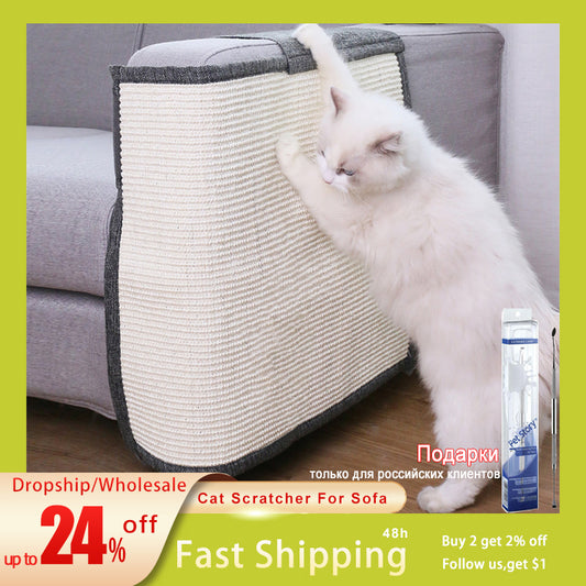 Cat Scratcher For Sofa Protector Furniture Natural Sisal Scratching Post Pad Kitten Cat Toys Pad Gray Pet Supplies Fast Delivery