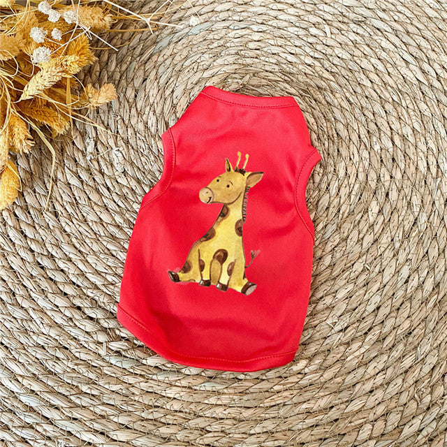 Dog Clothes for Small Dogs Cute Printed Summer Pets Tshirt Puppy Dog Clothes Pet Cat Vest Cotton T Shirt Pug Apparel Costumes