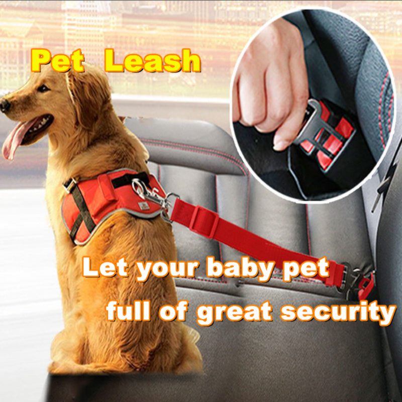 Dog Cat Car Safety Belt Adjustable Leash Vehicle Seat Belt  Magic Clip Pet Supplies Harness Safe Lever Traction Collar