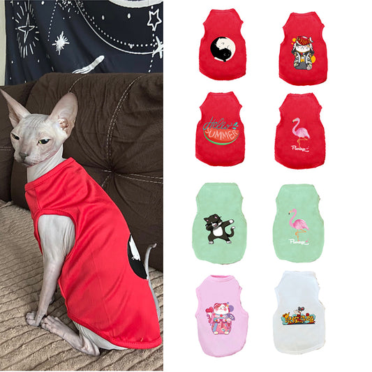 Dog Clothes for Small Dogs Cute Printed summer Pets tshirt Puppy Dog Clothes Pet Cat Vest Cotton T Shirt Pug Apparel Costumes