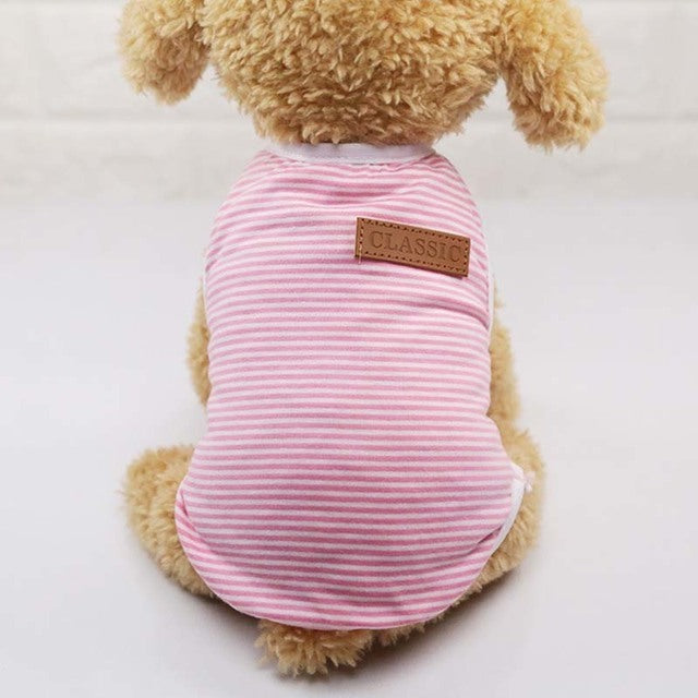 Classic Stripe Dog Shirt Cheap Dog Clothes For Small Dogs Summer Chihuahua Tshirt Cute Puppy Vest Yorkshire Terrier Pet Clothes