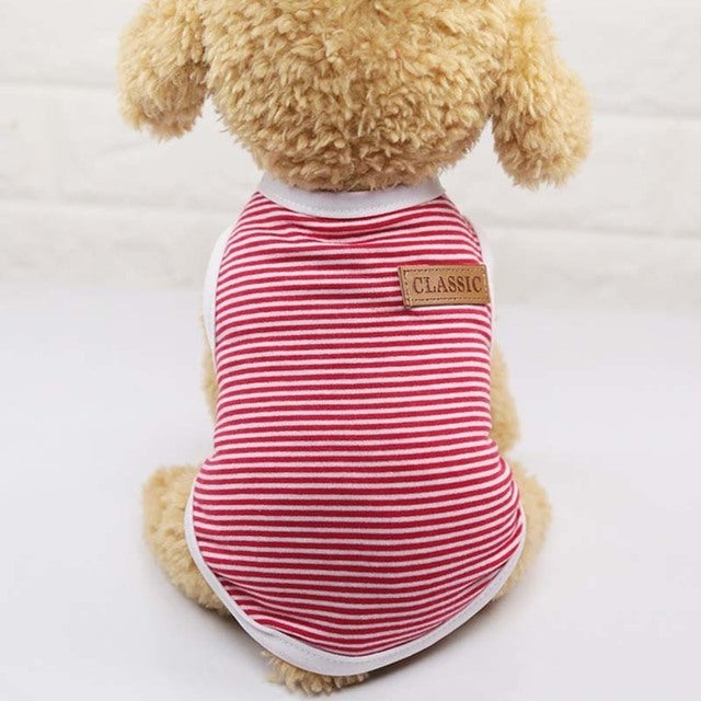 Classic Stripe Dog Shirt Cheap Dog Clothes For Small Dogs Summer Chihuahua Tshirt Cute Puppy Vest Yorkshire Terrier Pet Clothes