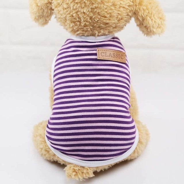 Classic Stripe Dog Shirt Cheap Dog Clothes For Small Dogs Summer Chihuahua Tshirt Cute Puppy Vest Yorkshire Terrier Pet Clothes