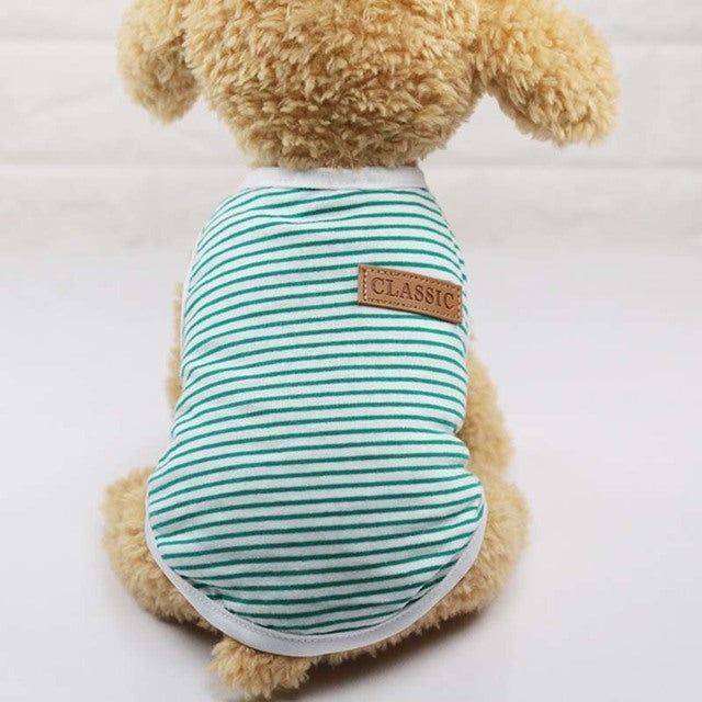 Classic Stripe Dog Shirt Cheap Dog Clothes For Small Dogs Summer Chihuahua Tshirt Cute Puppy Vest Yorkshire Terrier Pet Clothes