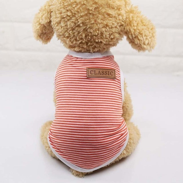 Classic Stripe Dog Shirt Cheap Dog Clothes For Small Dogs Summer Chihuahua Tshirt Cute Puppy Vest Yorkshire Terrier Pet Clothes